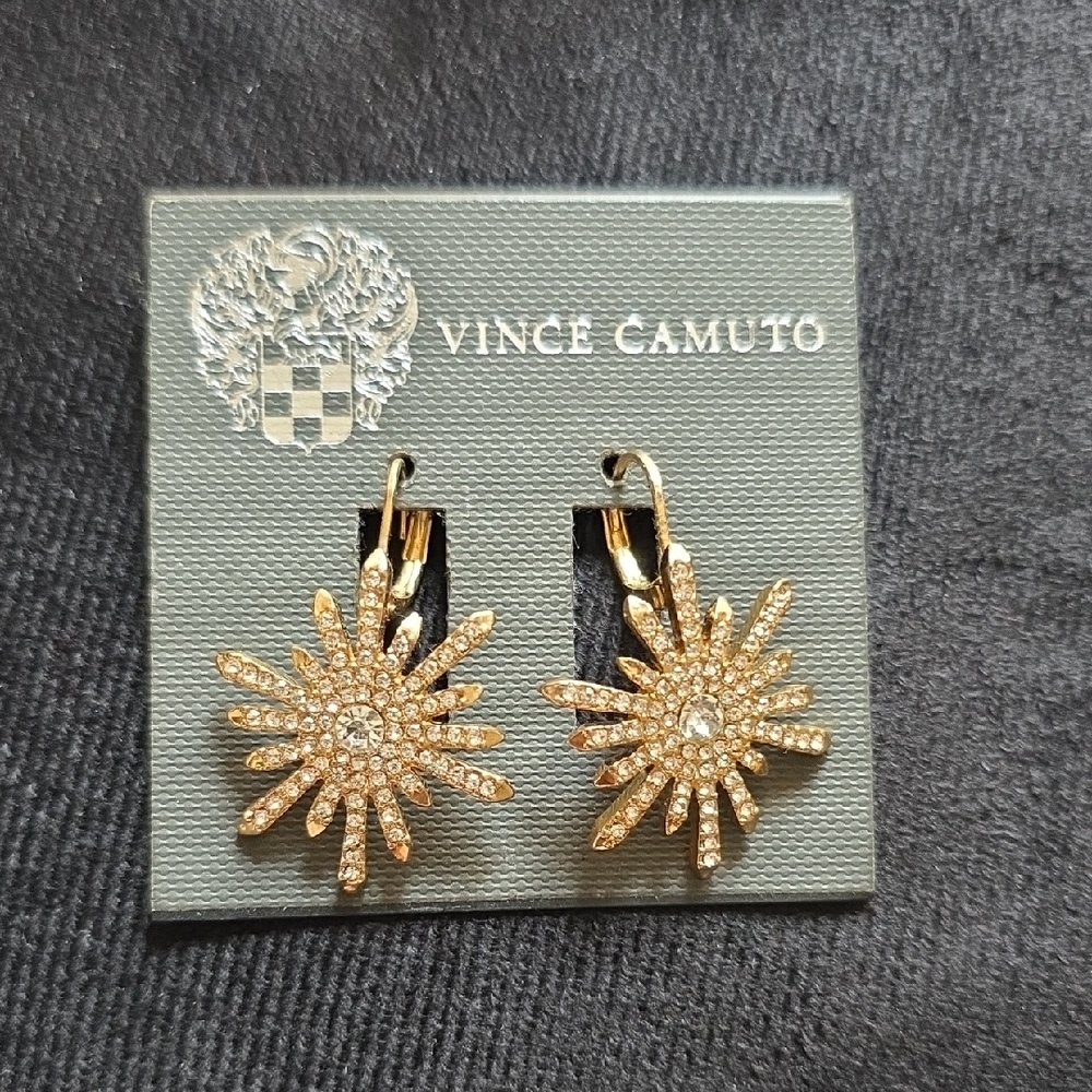 NEW Vince Camuto Radiant Gold Starburst Earrings
